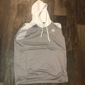 Adidas Gray Sleeveless hoodie